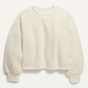 Old Navy Super Soft Sherpa Cropped Pullover (size 10)